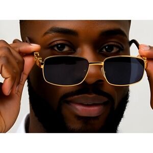 Sunglasses Men square Style Street Shades Dark Black Lens UV400 Protection Gafas